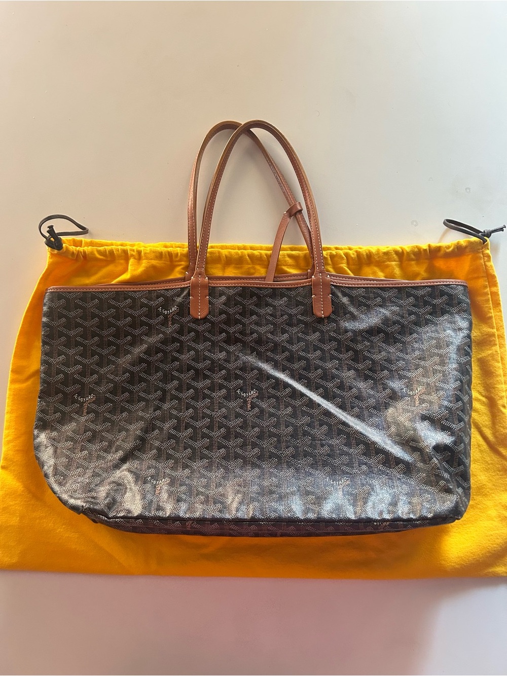 Goyard Saint Louis PM Tote Black/Tan – 2010 Paris – Original Dust Bag